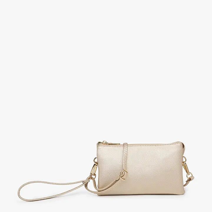Gold Riley Compartment Crossbody Wristlet