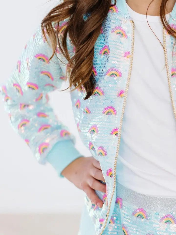 Mint Rainbow Sequin Jacket