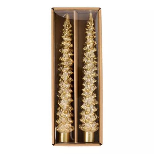 Gold Tree Taper Candles (Set of 2)