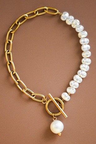 18K Stainless Steel Pearl Bracelet