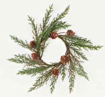 3.5" Cypress Pine Ring with Pinecones