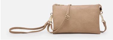 Latte Riley Compartment Crossbody Wristlet