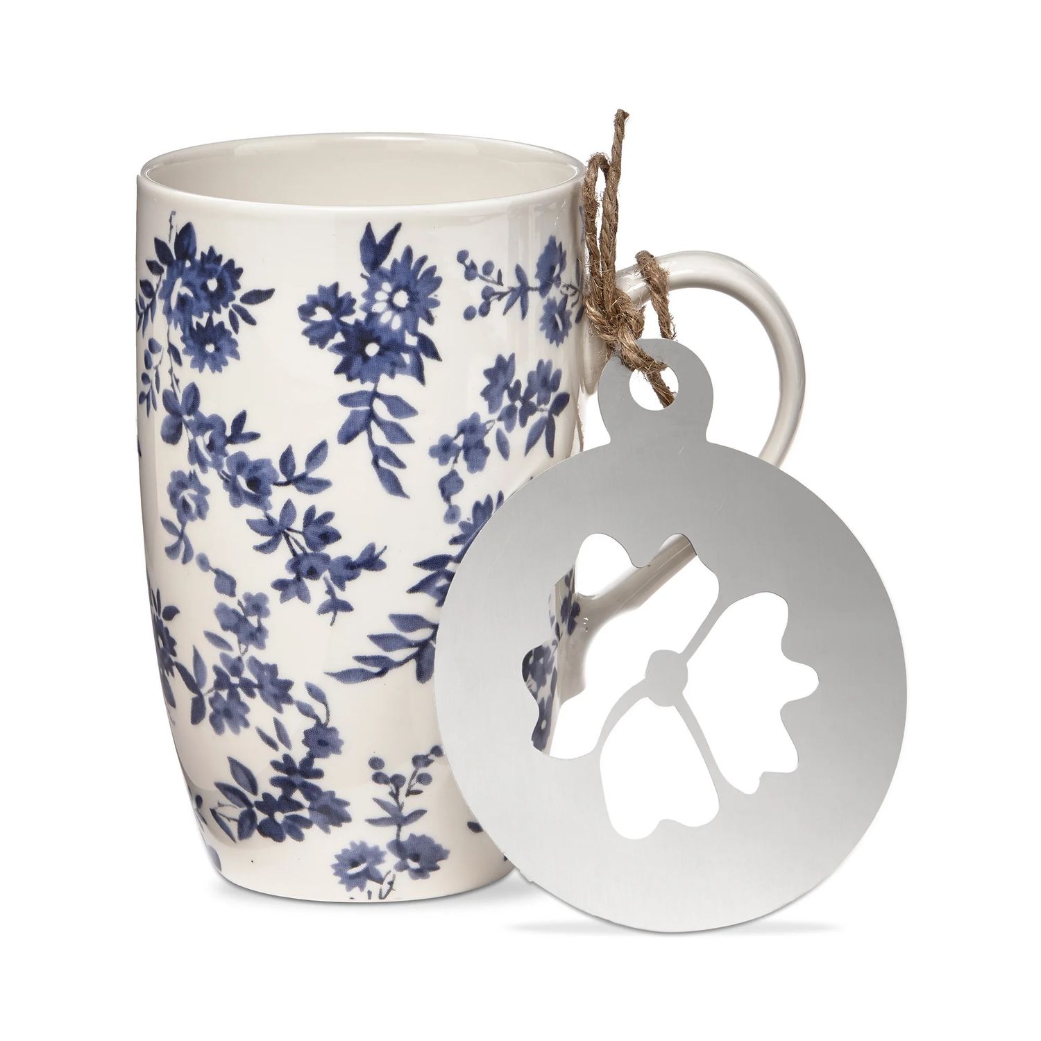 Cottage Floral Mug and Stencil Set