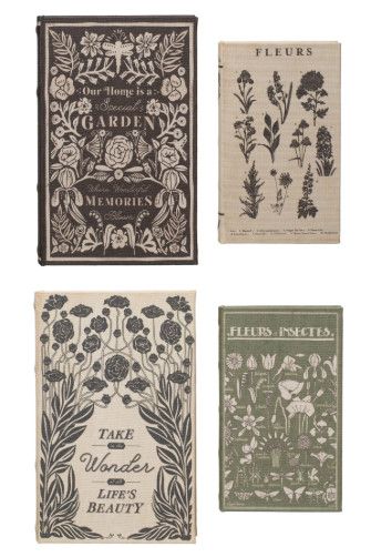 MDF and Canvas Book Storage Boxes, 2 sizes