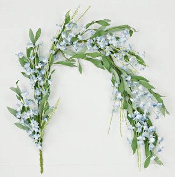 4' Blue Cream Mountain Flowers Garland