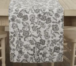 36"x13" Gray Gables Floral Runner