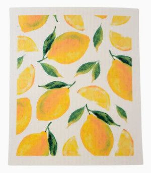 Lemon Patterned Swedish Dishcloth