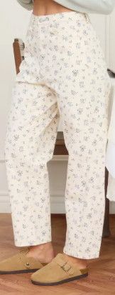 Floral Ecru Denim Pattern Jeans