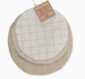 Feather Gray Dish Covers, Set of 3