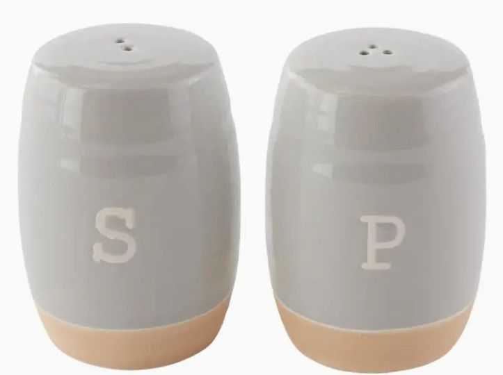 Gray Ceramic Salt and Pepper Shaker Set