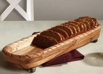 17" Oval Wood Server with Feet