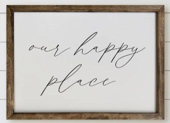 12x16 Our Happy Place Sign, Espresso Frame