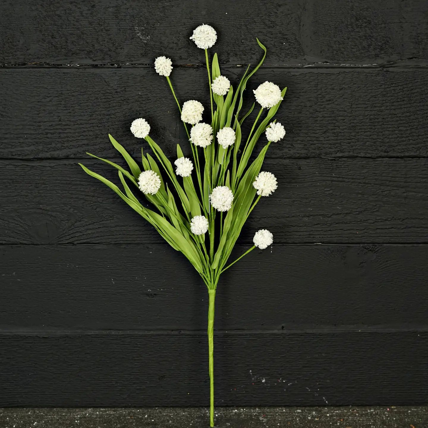 24" White Thistle Berry Spray