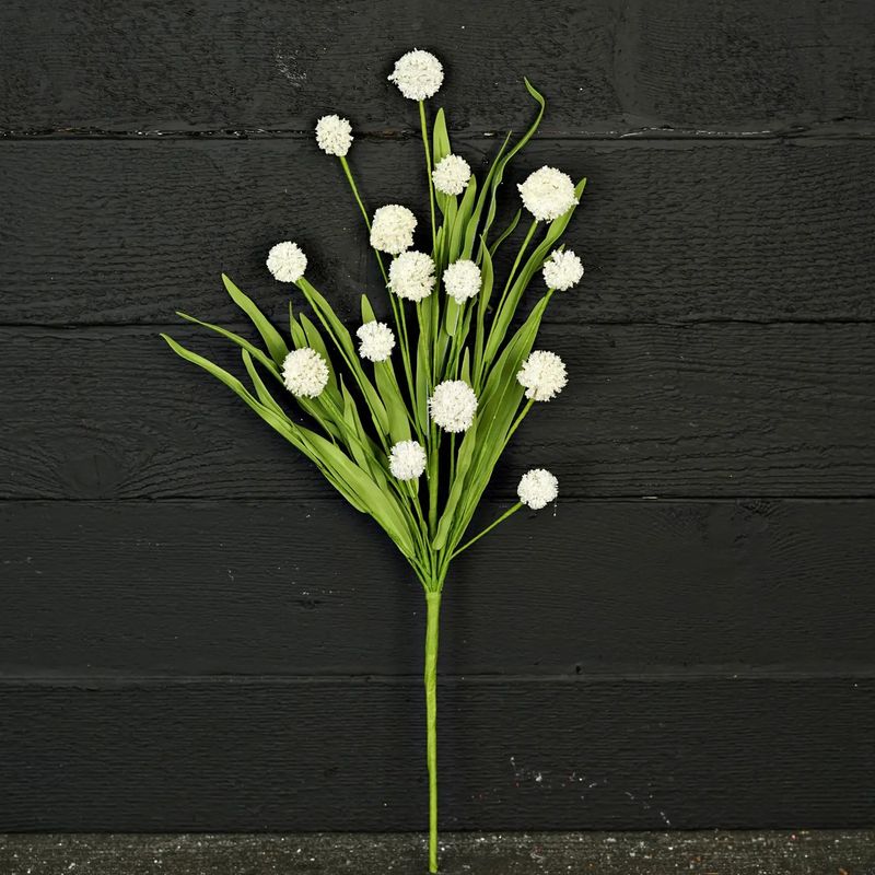 24" White Thistle Berry Spray