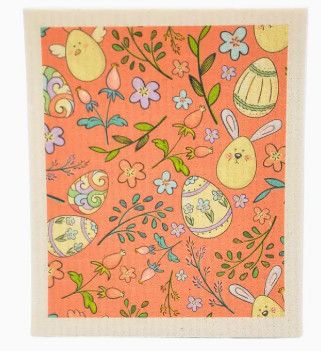 Coral Easter Eggs Swedish Dishcloth