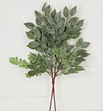 20" Flocked Ficus and Boxwood Leaves