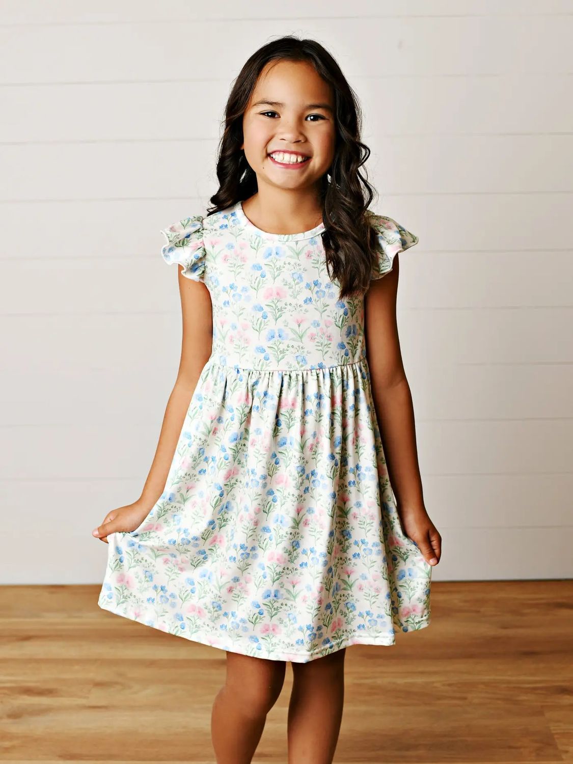 Dainty Blue Flutter Dress