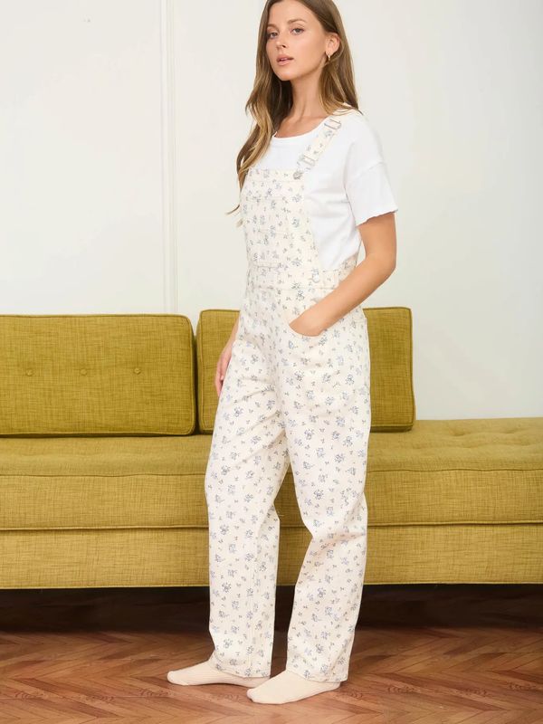Floral Pattern Overalls