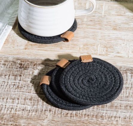 Set (4) Black Coasters
