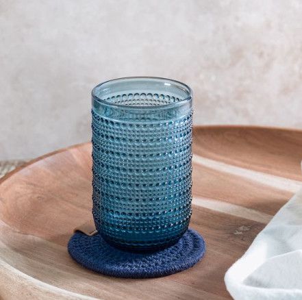 Blue Dot Highball Glass