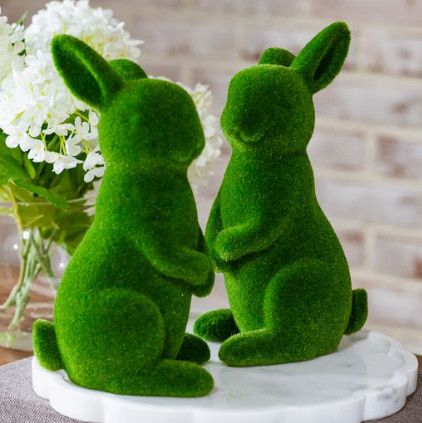8.5" Green Moss Bunny