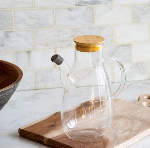Glass Oil Bottle with Lid