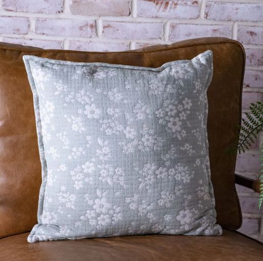 18" Pistachio Poppy Pillow