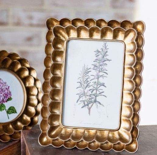 4x6 Square Bronze Scallop Frame