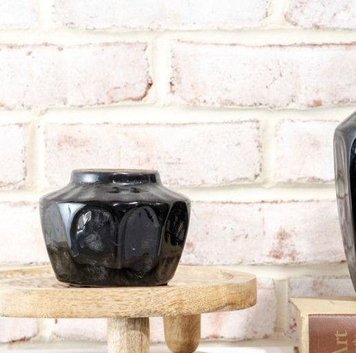 4" Black Ceramic Vase