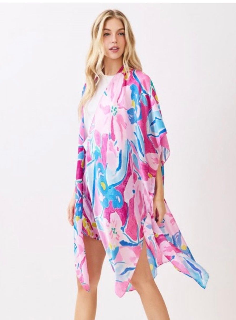 Pink Floral Kimono (One Size)