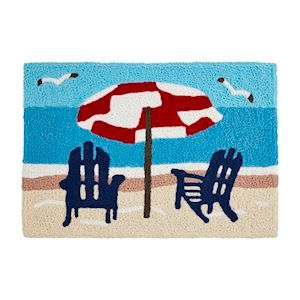 Beach Scene Washable Rug