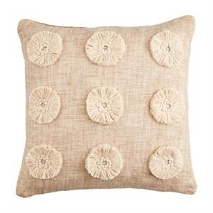 18" Fringe Dot Pillow