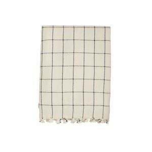 Dark Stripe Check Blanket