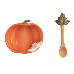 Orange Pumpkin Dip Bowl Set