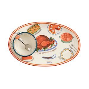 Turkey Dinner Tray and Dip Set