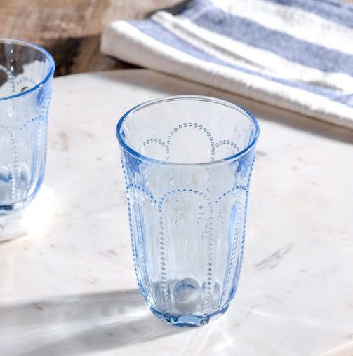 5.5" Blue Deco Glass
