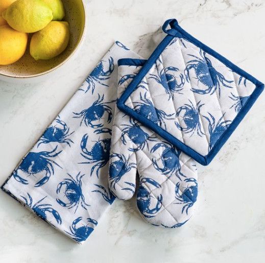 3 pc. Crab Mitt, Towel, and Potholder Set