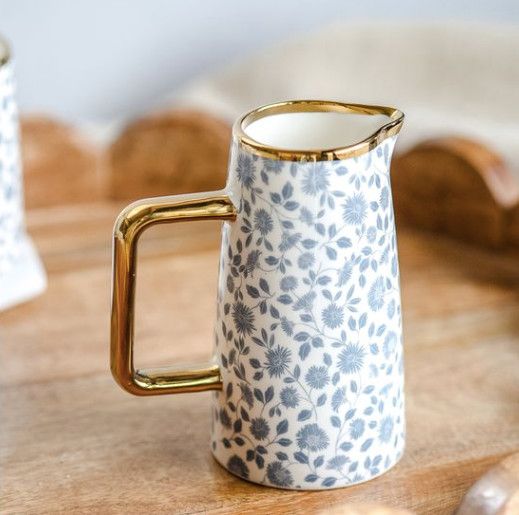 Gold Accent Tiny Flower Pitcher