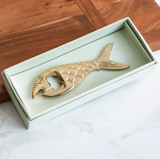 6" Gold Fish Bottle Opener