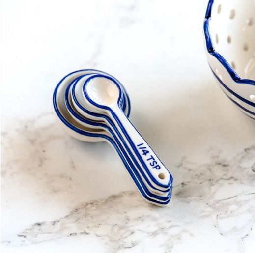 Blue and White Stripe Measuring Spoons