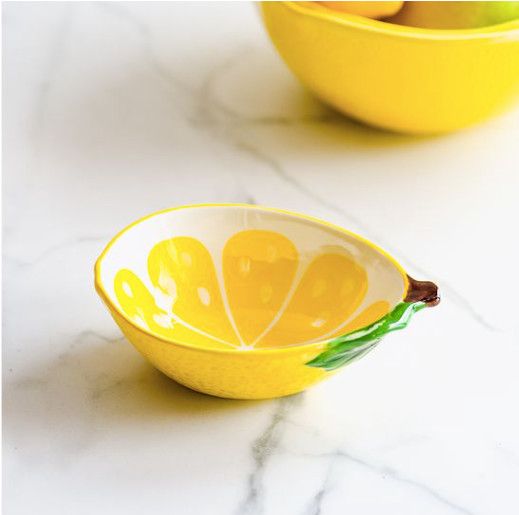 6" Ceramic Lemon Pattern Bowl