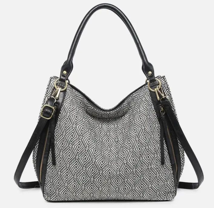 Connar Diamond Print Tote Black