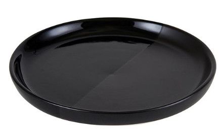 6" Dipped Glossy Black and Matte Black Plate