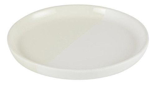 6" Dipped White and Off-White Plate