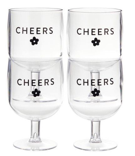 Cheers Stackable Wine Glasses, Set of 4