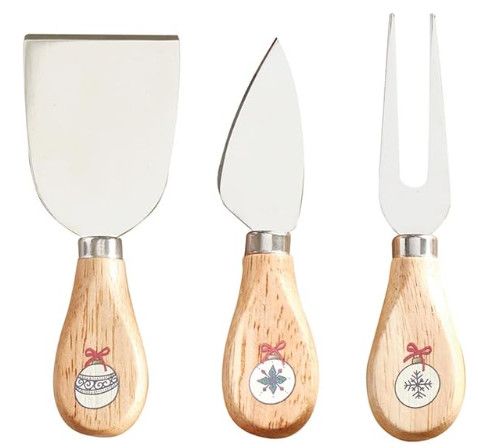 Holiday Ornament Cheese Knives, Set of 3
