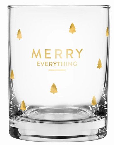 Merry Everything Rocks Glass