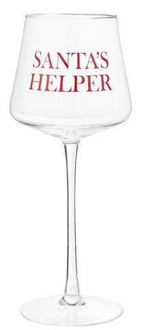 15oz. Santa's Helper Stemmed Wine Glass