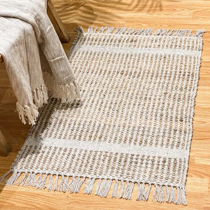 Braided Jute Natural and Ivory Rug 2'x3'
