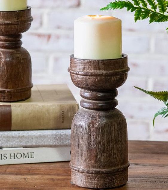 Wood Candle Holder